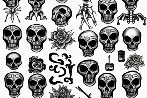 Skeleton blowing glass tattoo idea