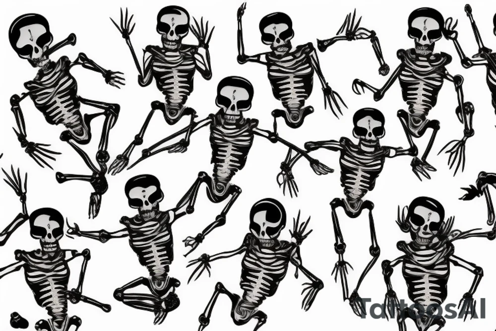 Skeleton dancing tattoo idea