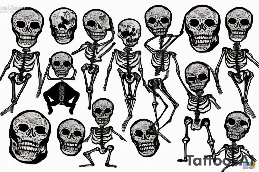 Skeleton dancing tattoo idea