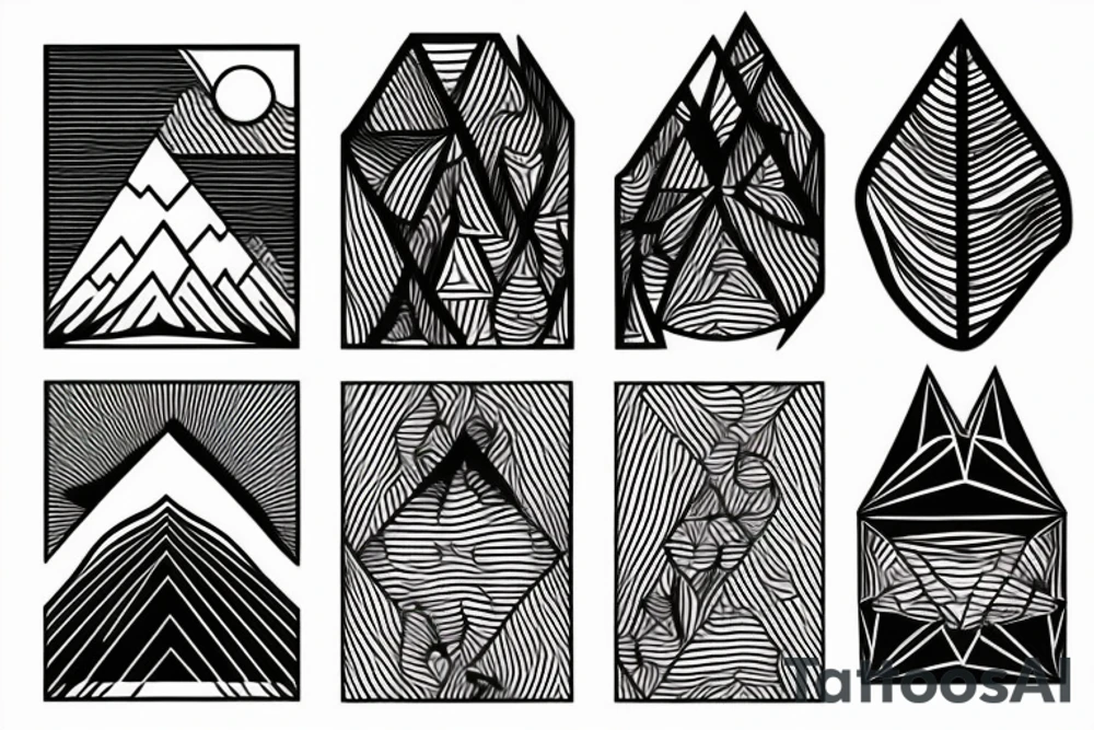 Geometric mountain range tattoo idea