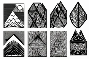 Geometric mountain range tattoo idea
