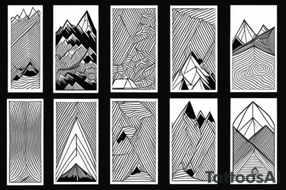 Geometric mountain range tattoo idea