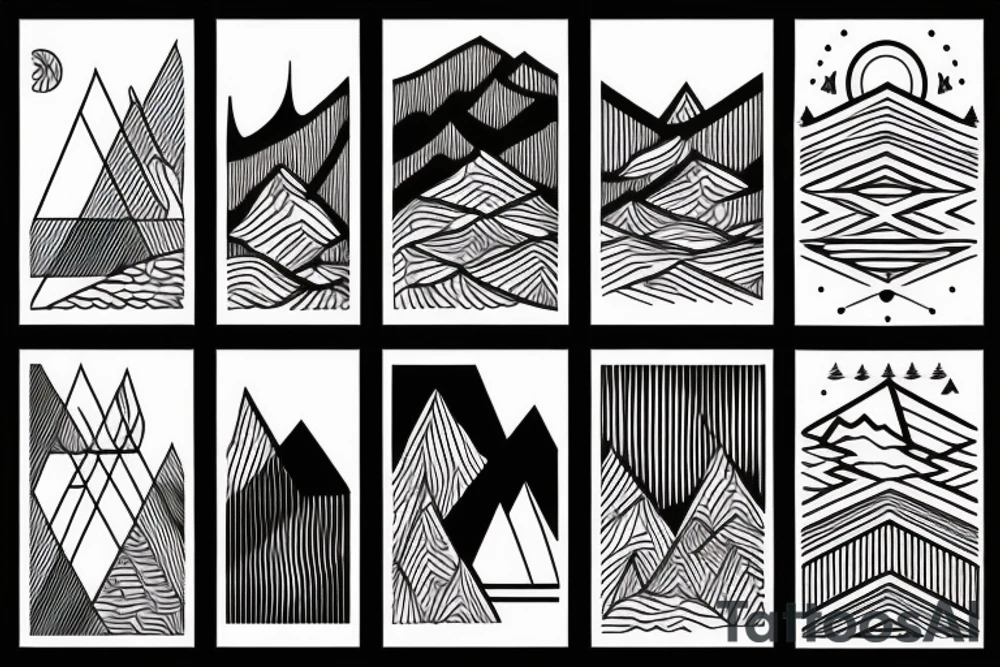Geometric mountain range tattoo idea