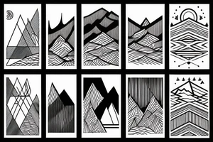 Geometric mountain range tattoo idea