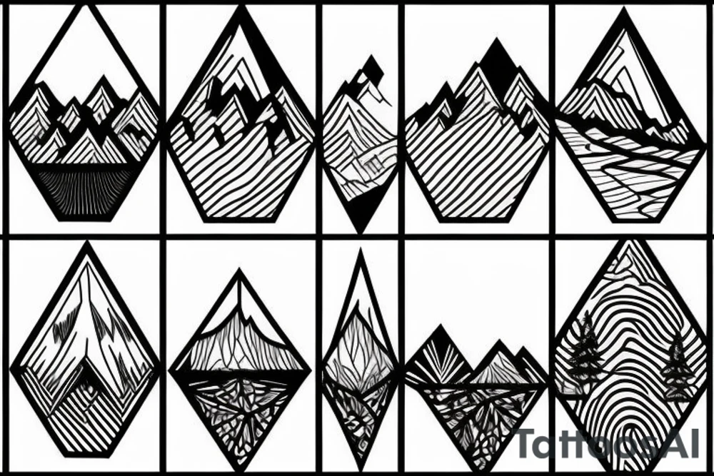 Geometric mountain range tattoo idea