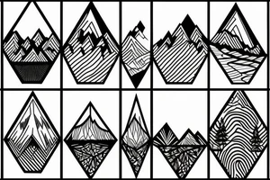 Geometric mountain range tattoo idea