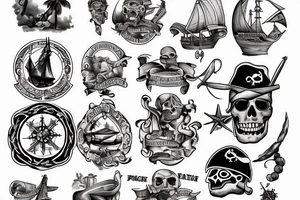 Old pirate map of the of Puerto Rico and US Virgin Islands tattoo idea