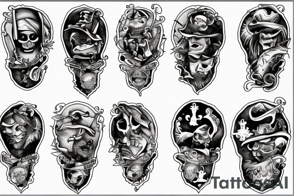 Old pirate map of the of Puerto Rico tattoo idea