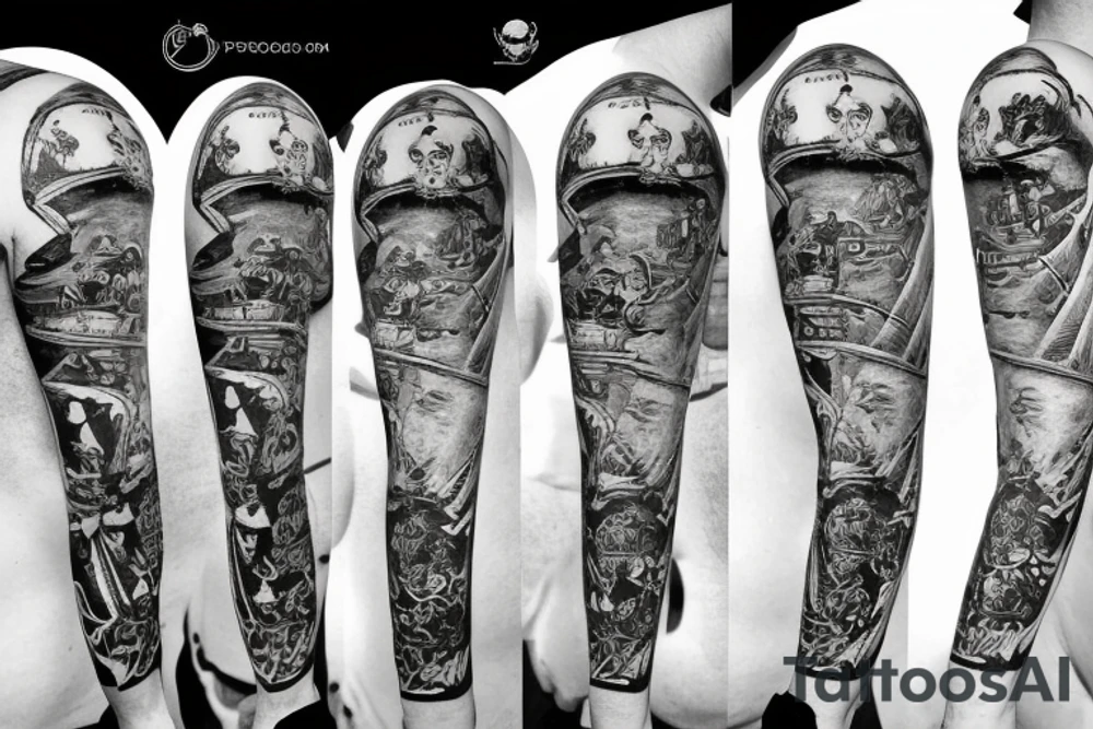 Old pirate map of the of Puerto Rico tattoo idea