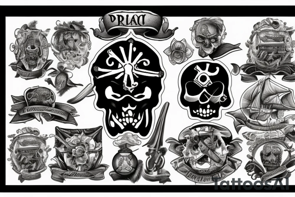 Old pirate map of Puerto Rico tattoo idea