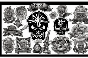 Old pirate map of Puerto Rico tattoo idea