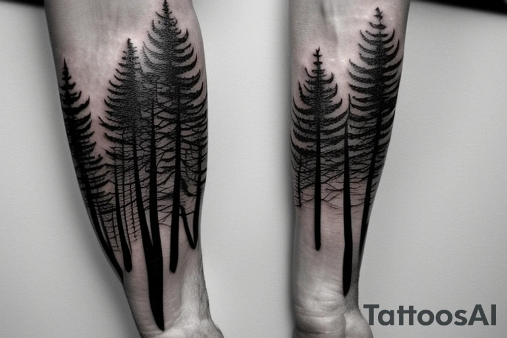 realistic dark forest forearm tattoo with crow flying above.
include a semicolon somewhere in the tattoo tattoo idea