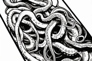 Octopus tentacles going out from an space helmet tattoo idea