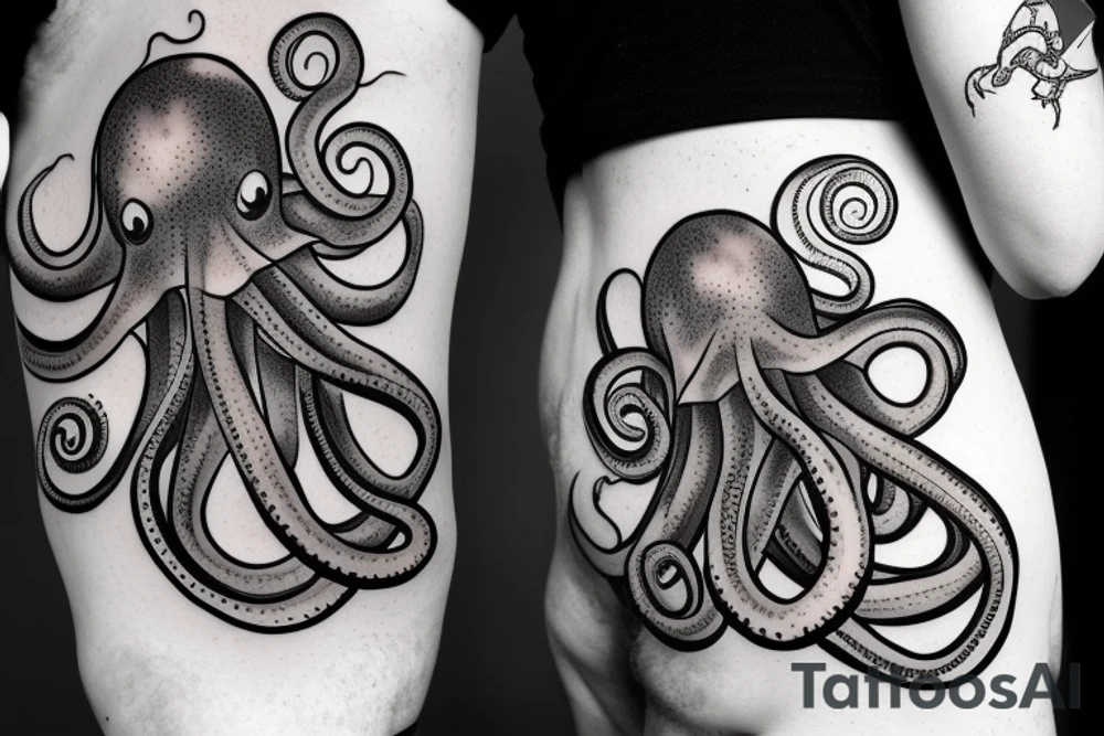 Octopus tentacles going out from an space helmet tattoo idea Octopus tentacles going out from an space helmet tattoo idea