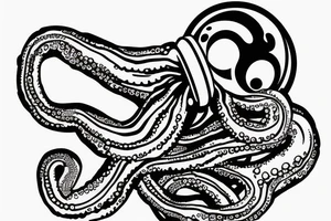 Octopus tentacles going out from an space helmet tattoo idea