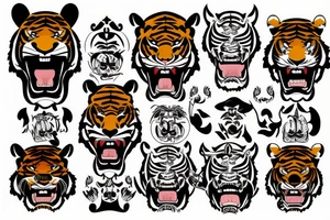 Barong face with tiger body tattoo idea
