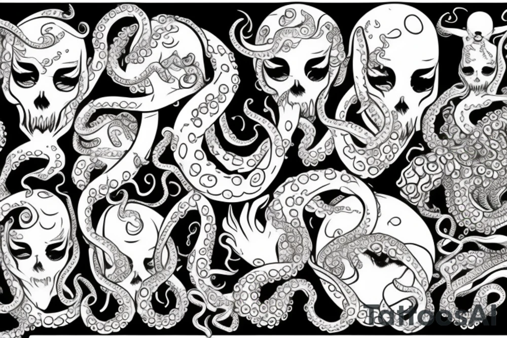 Realistic siren with octopus tattoo idea
