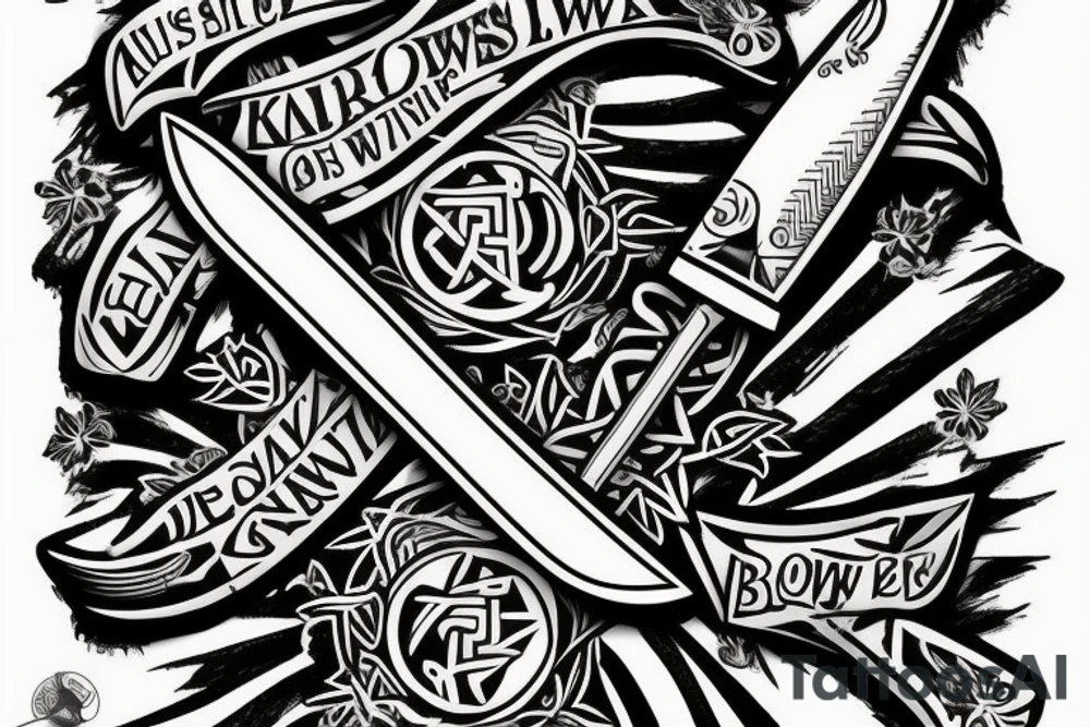 Bowie knife with Irish keltic vibe tattoo idea