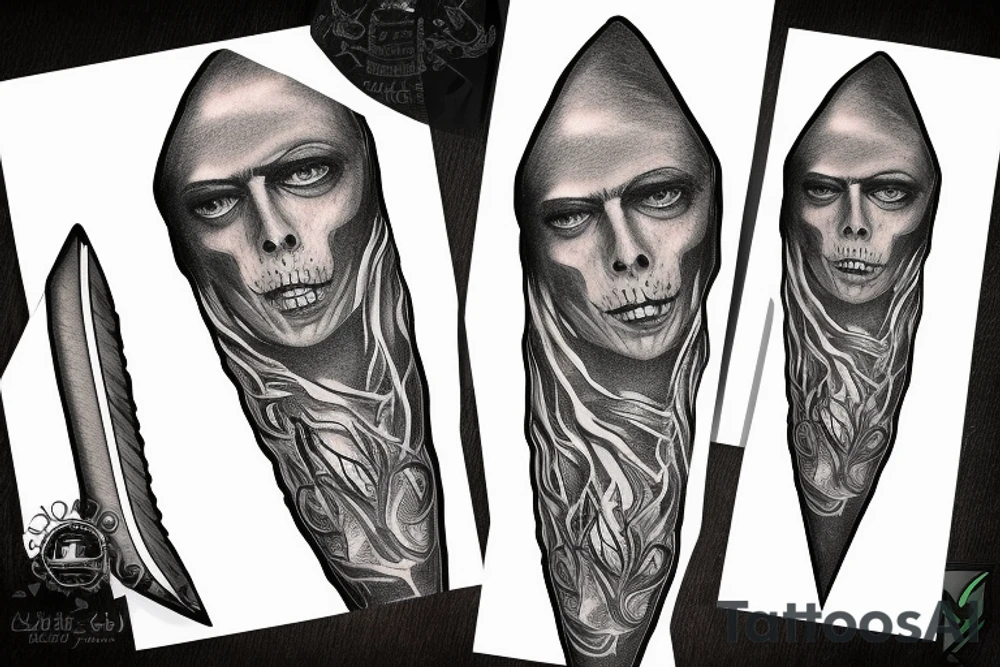 Bowie knife with Irish keltic vibe tattoo idea