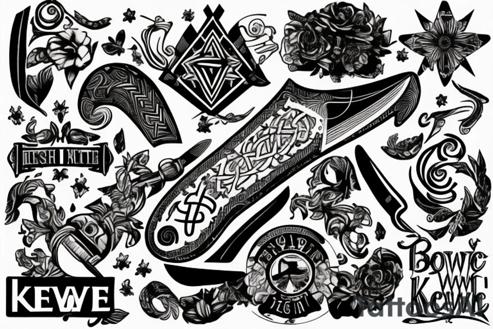 Bowie knife with Irish keltic vibe tattoo idea