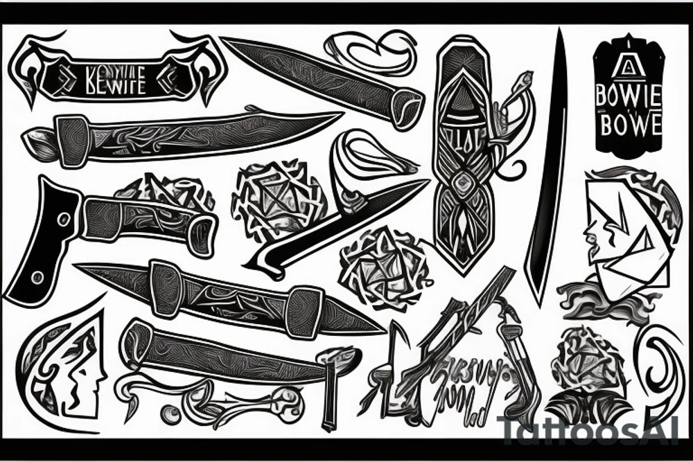 Bowie knife with Irish keltic vibe tattoo idea
