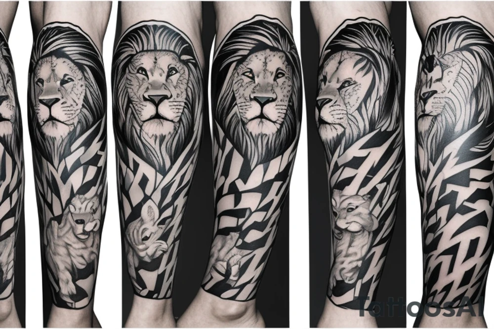 The lion from Chelsea football club logo for a leg sleeve tattoo tattoo idea