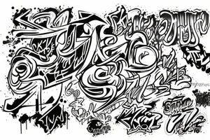 multicolor graffiti style KBRB tattoo idea