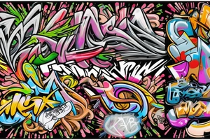 multicolor graffiti style "KBRB" tattoo idea