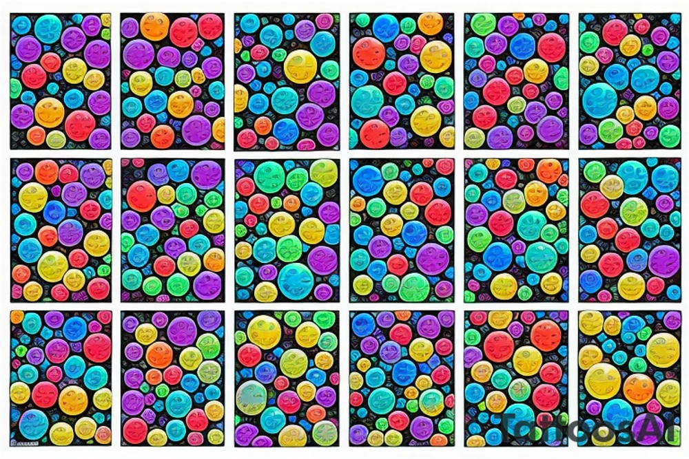 multicolor bubble KBRK tattoo idea