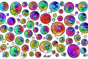 multicolor bubble KBRK tattoo idea