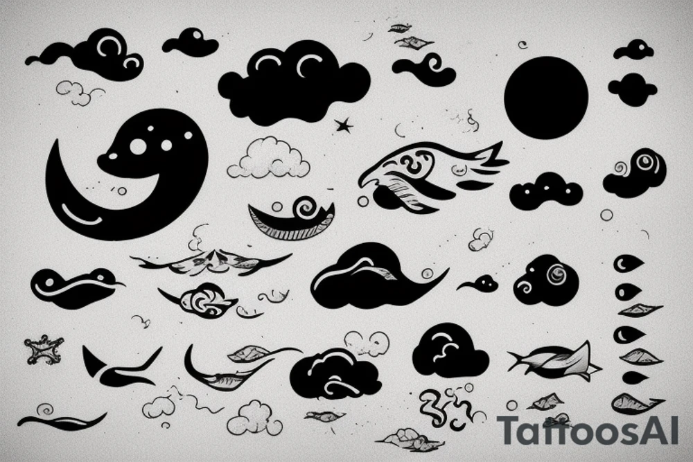 Ocean in the sky tattoo idea
