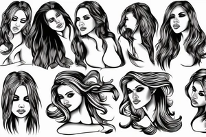 Hot female topless standing in water tattoo idea