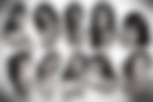 Black haired female biting her lip seductively tattoo idea