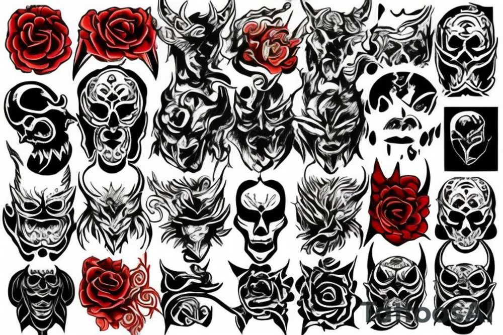 Devil mask tattoo idea