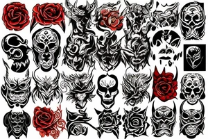 Devil mask tattoo idea
