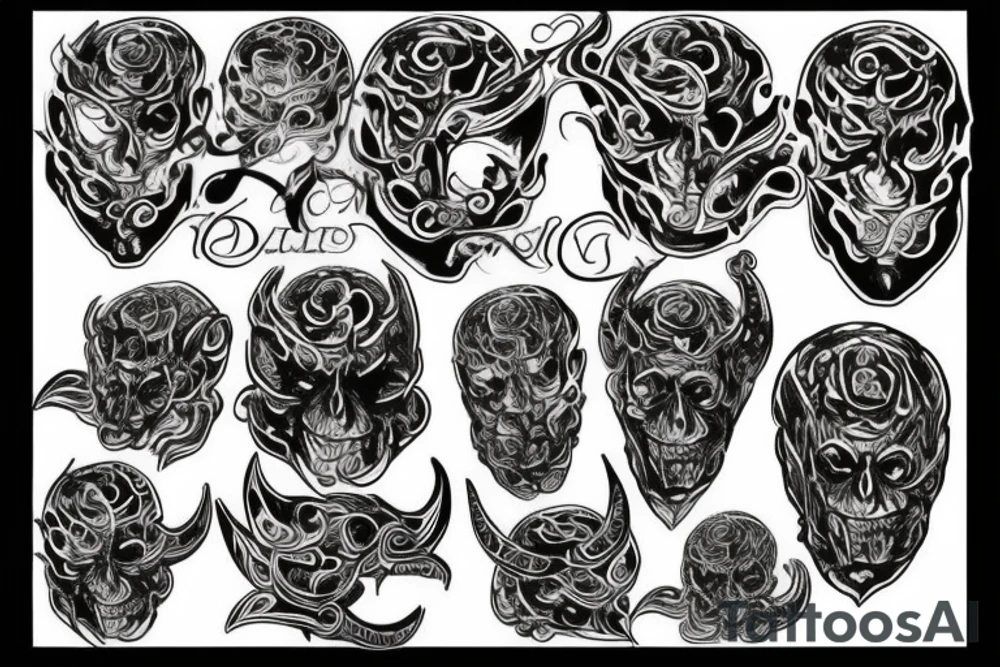 Devil mask tattoo idea