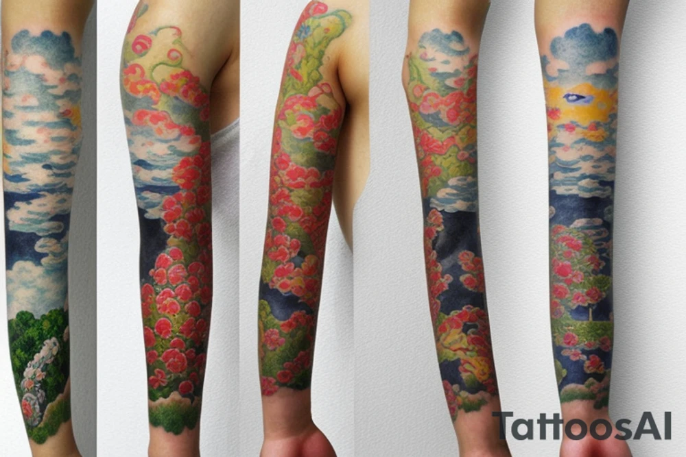 Japanese sleeve incense tattoo idea