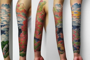Japanese sleeve incense tattoo idea