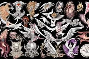 Angel fighting demons tattoo idea