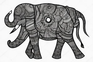 Elephant. Geometric. Fine Line. tattoo idea