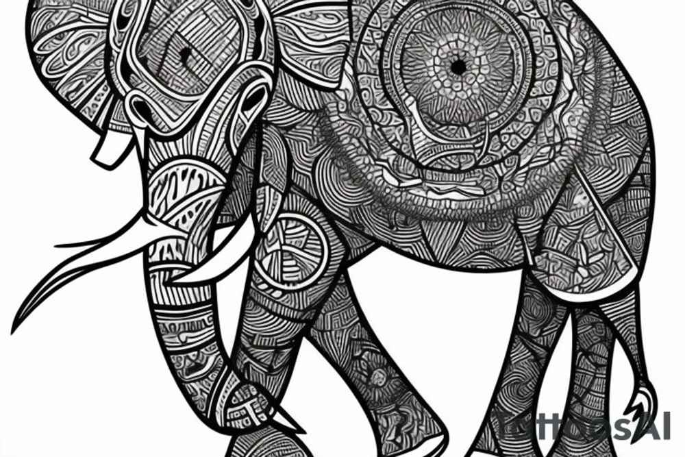 Elephant. Geometric. Fine Line. tattoo idea