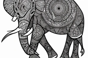 Elephant. Geometric. Fine Line. tattoo idea