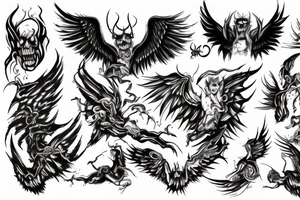 LUCIFER FALLING FROM HELL tattoo idea