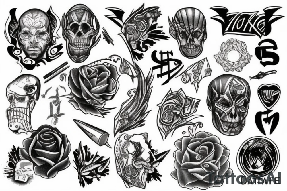 Combination of Andrew Tate's tattoo and the Rock's tattoo tattoo idea
