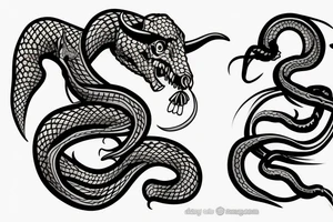 Snake coming out of a bull skull chest and arm sleeve tattoo idea