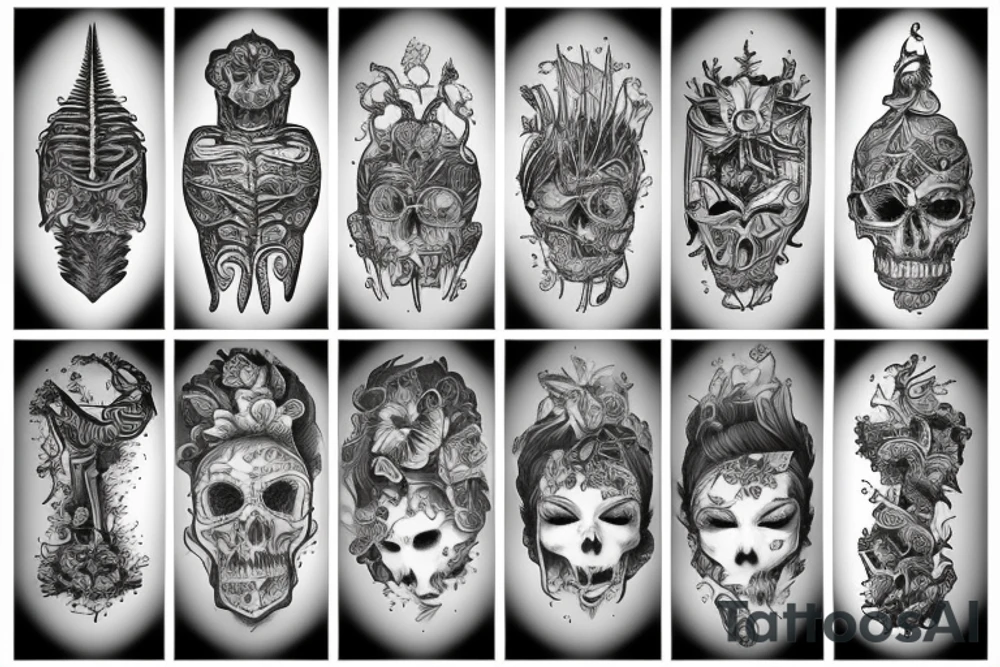 Spine with rods tattoo idea