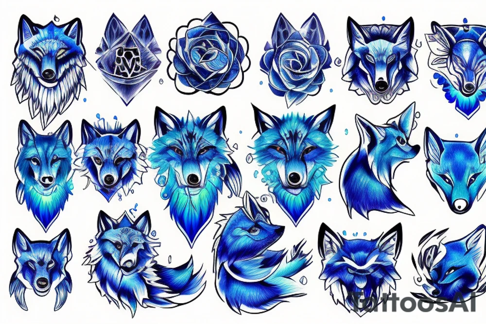 Water 
Knowledge 
Colour blue
Wise
Wolf
Law of attraction 
Energy tattoo idea
