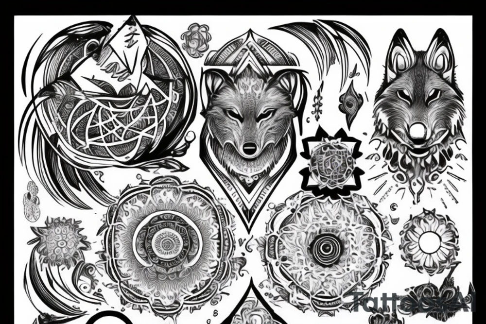 Water 
Knowledge 
Wise
Wolf
Law of attraction 
Energy tattoo idea
