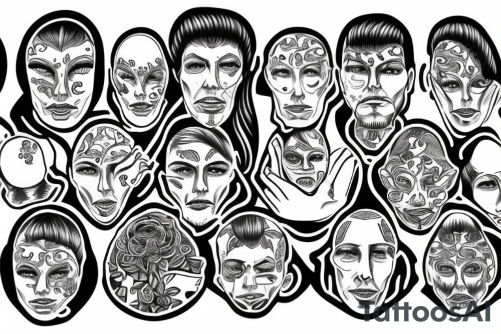 Thinking man on a family tree tattoo idea