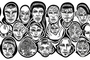 Thinking man on a family tree tattoo idea